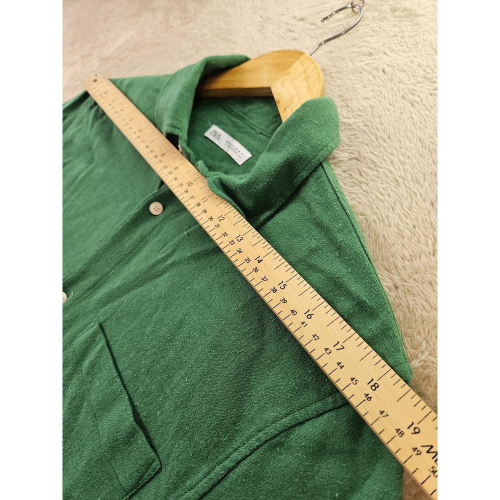 Zara Button-down Shirt Bright Green Colorful Men's Size M - Picture 7 of 10
